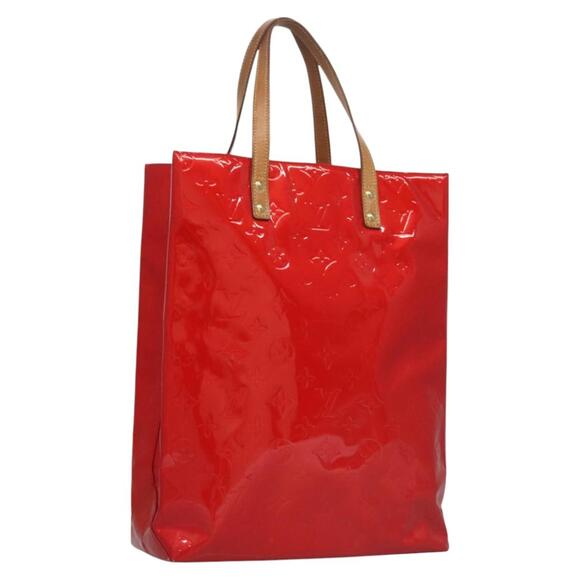 Louis Vuitton Handbags - LOUIS VUITTON Monogram Vernis Reade MM Hand Bag Red Rouge M91086